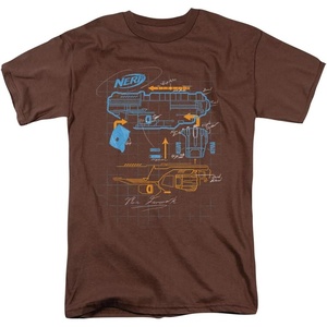 Nerf Deconstructed Nerf Gun Unisex Adult T Shirt for Men and Women(Coffee)