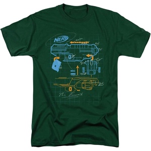 Nerf Deconstructed Nerf Gun Unisex Adult T Shirt for Men and Women(Hunter Green)