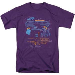 Nerf Deconstructed Nerf Gun Unisex Adult T Shirt for Men and Women(Purple)
