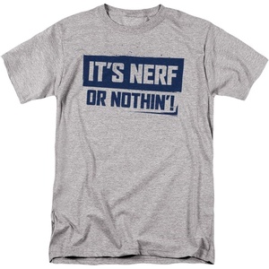 Nerf Nerf Or Nothing Unisex Adult T Shirt for Men and Women(Athletic Heather)