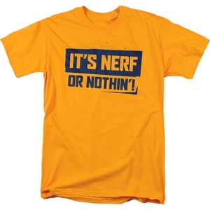 Nerf Nerf Or Nothing Unisex Adult T Shirt for Men and Women(Gold)