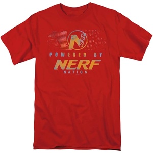 Nerf Powered by Nerf Nation Unisex Adult T Shirt for Men and Women(Red)