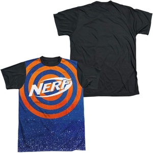 Nerf Target Practice Unisex Adult Sublimated Black Back T Shirt for Men and Women(White)