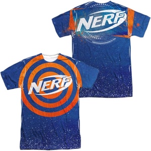 Nerf Target Practice Unisex Adult Sublimated T Shirt for Men and Women(White)