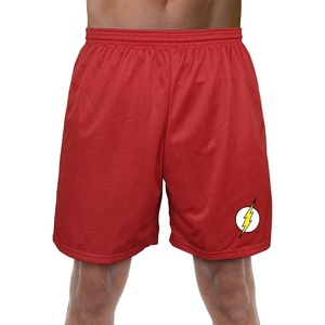 Popfunk Pop Culture Collection Mens Lined Mesh Shorts(The Flash Lightning Bolt Logo)