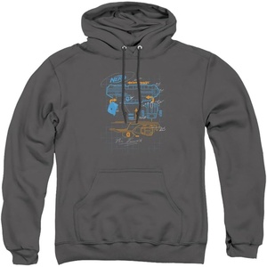 Trevco Nerf Deconstructed Nerf Gun Unisex Adult Pull-Over Hoodie(Charcoal)
