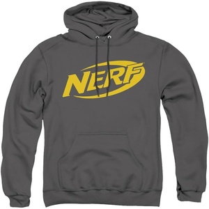 Trevco Nerf Logo Unisex Adult Pull-Over Hoodie(Charcoal)