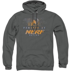 Trevco Nerf Powered By Nerf Nation Unisex Adult Pull-Over Hoodie(Charcoal)