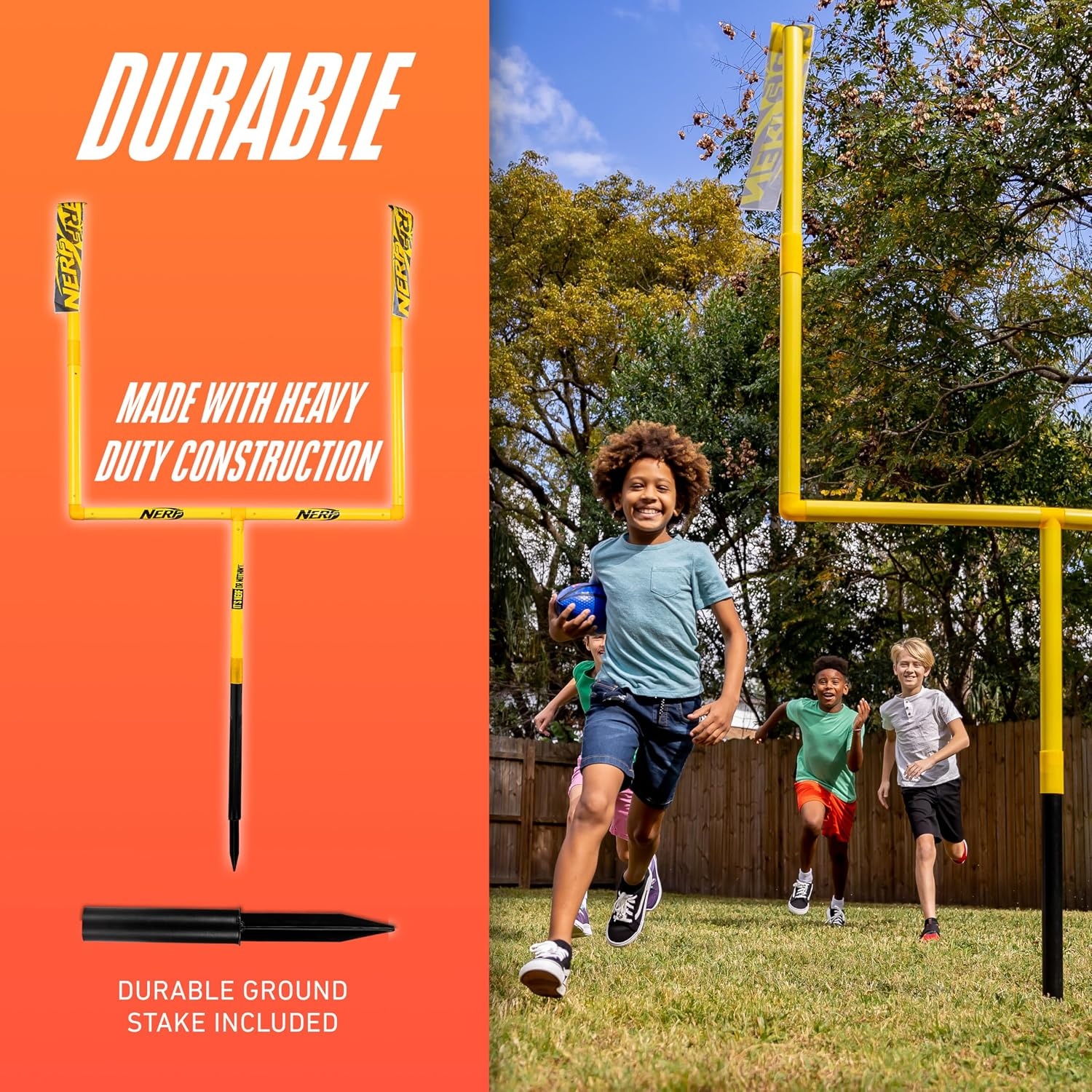 image:imageFranklin Sports Authentic Steel Football Goal Post 85 x 55 Post for Kids Football Goal Post Set Kicking Field Goals Youth Football Set Portable Football Goal PostNerf Goal Post Set