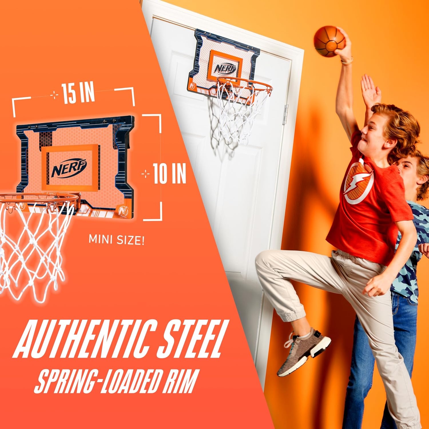 image:imageNERF Basketball Hoop Set Pro Hoop Mini Hoop Set with Mini NERF Basketball Steel Rim Great for DunkingBlue Mini