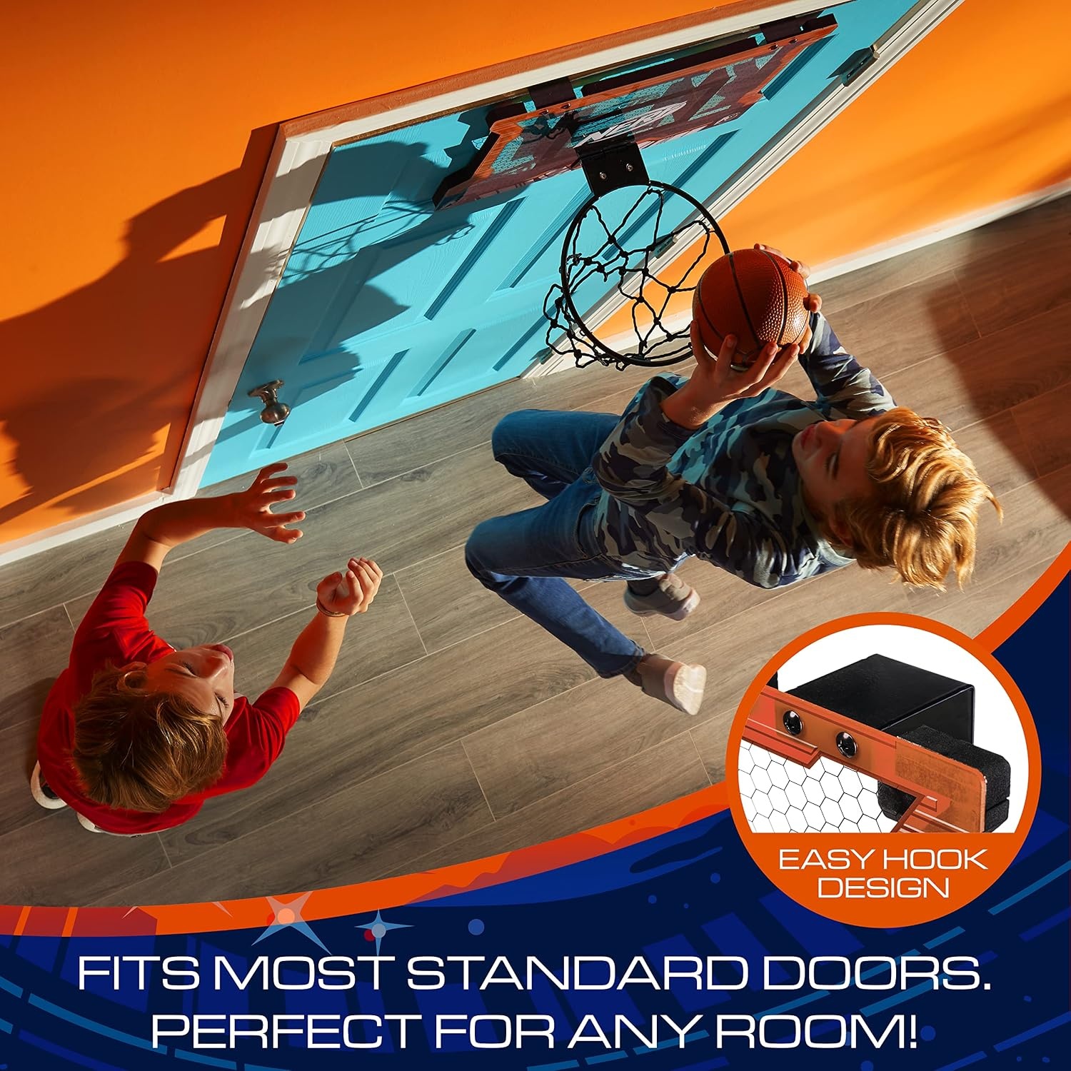 image:imageNERF Basketball Hoop Set Pro Hoop Mini Hoop Set with Mini NERF Basketball Steel Rim Great for DunkingOrange Standard