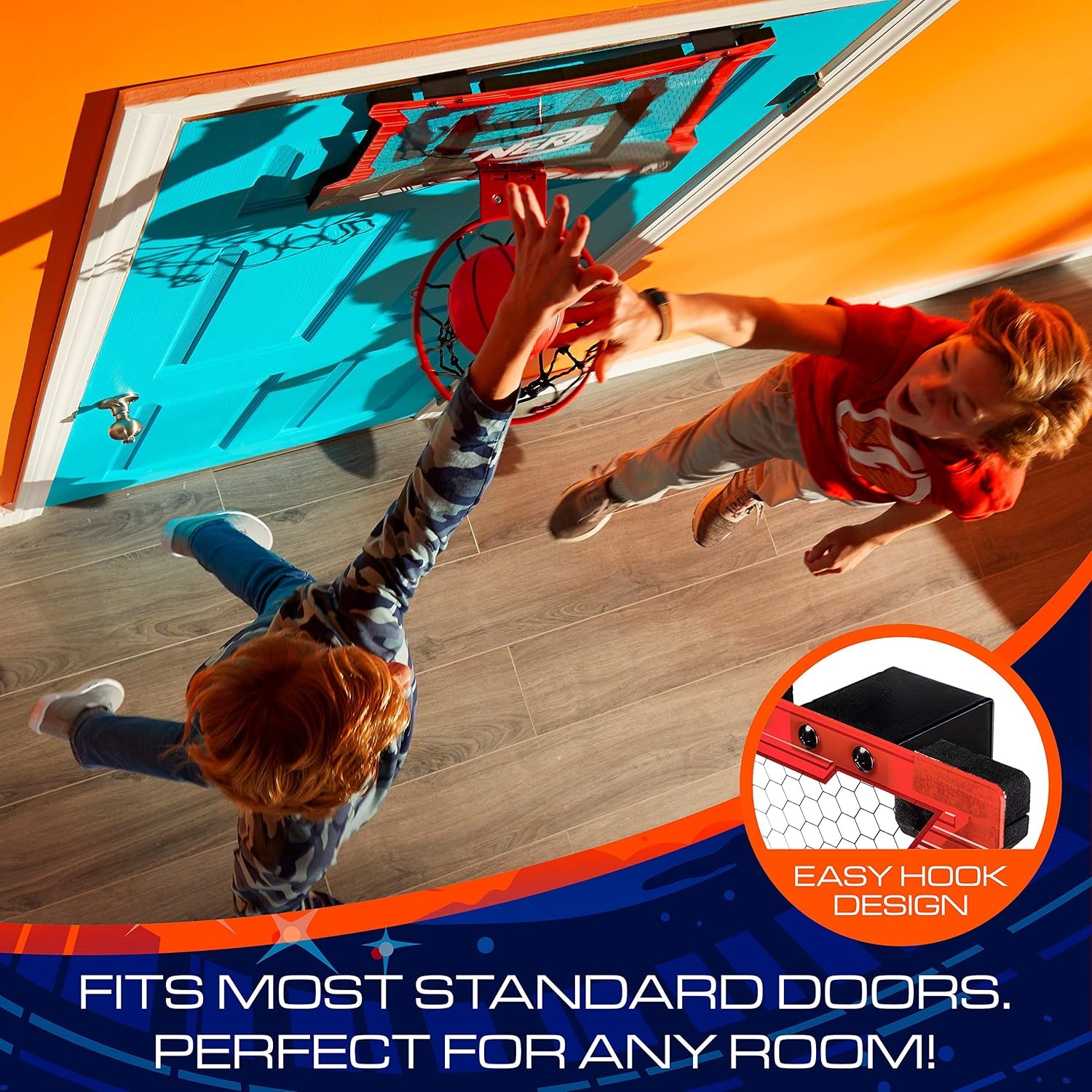 image:imageNERF Basketball Hoop Set Pro Hoop Mini Hoop Set with Mini NERF Basketball Steel Rim Great for DunkingRed Standard