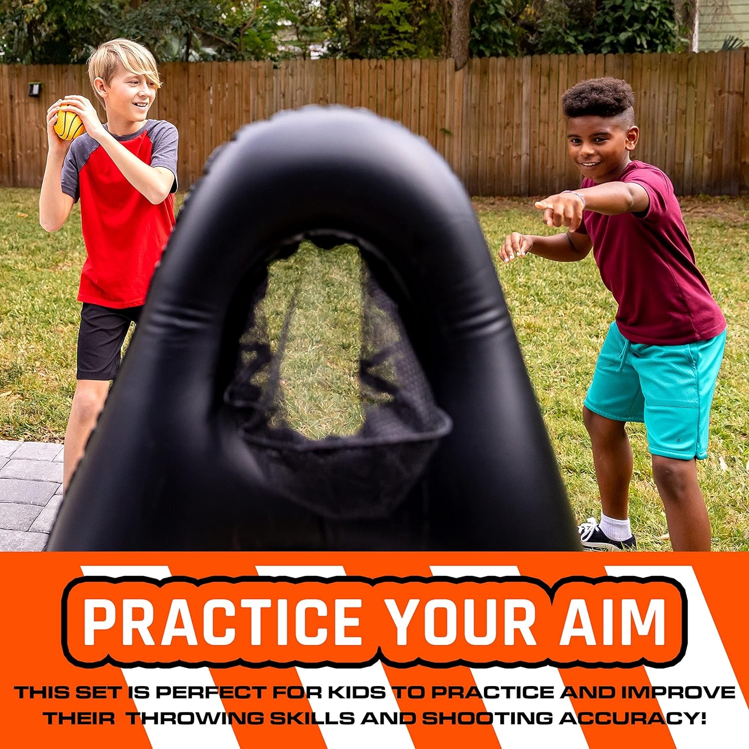 image:imageNERF Inflatable Target Set Proshot Kids Football Blaster Game Set 50 Standing Pop Up Target BlackOrangeGrayOne Size Pack of 4