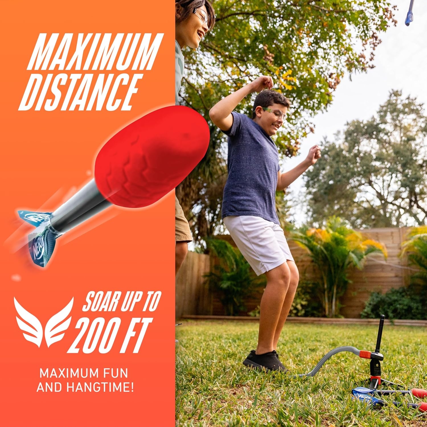image:imageNERF Rip Rocket Stomp Launcher JumpPowered Foam RocketsLauncher