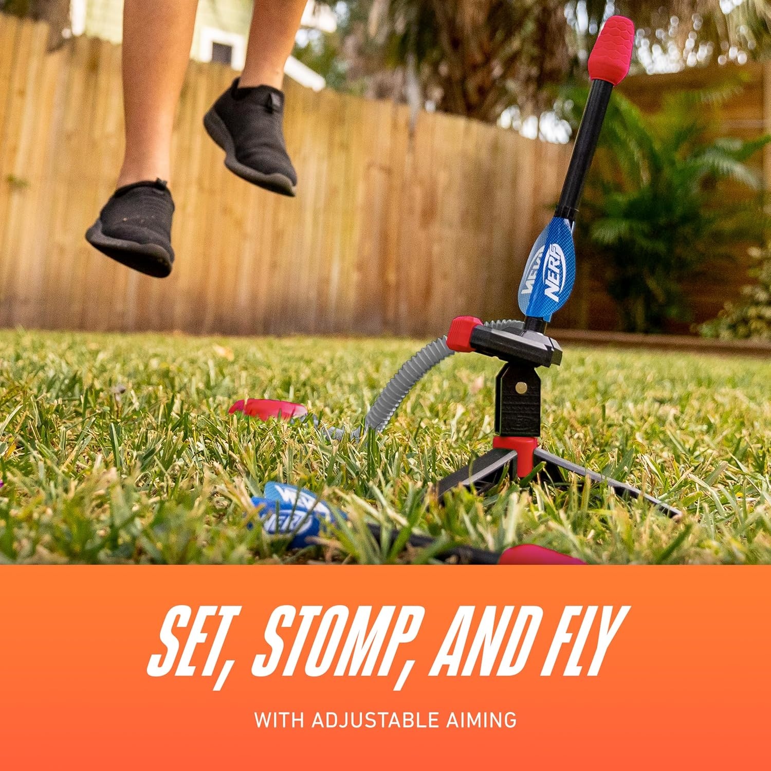 image:imageNERF Rip Rocket Stomp Launcher JumpPowered Foam RocketsLauncher