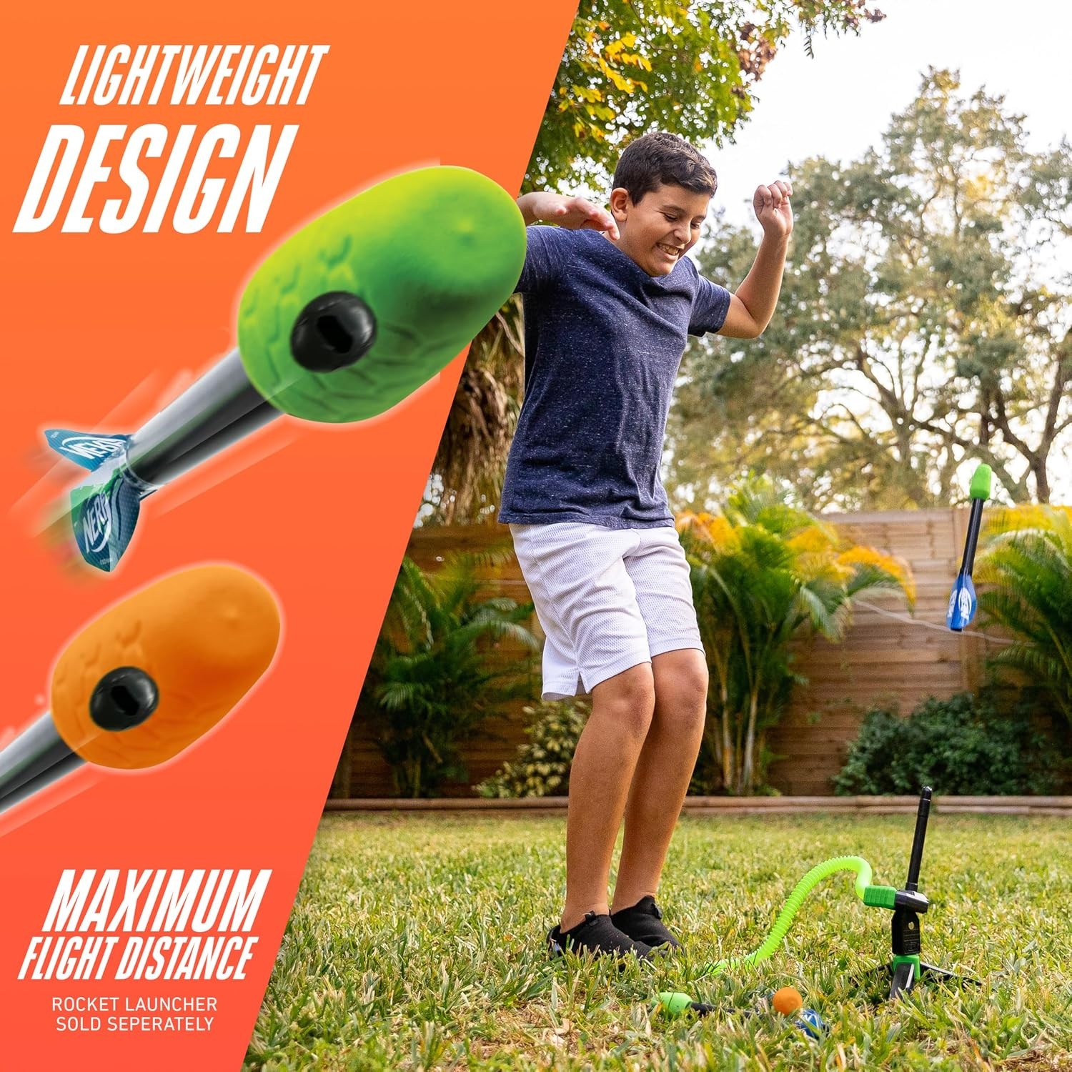 image:imageNERF Rip Rocket Stomp Launcher JumpPowered Foam RocketsReplacement Rockets