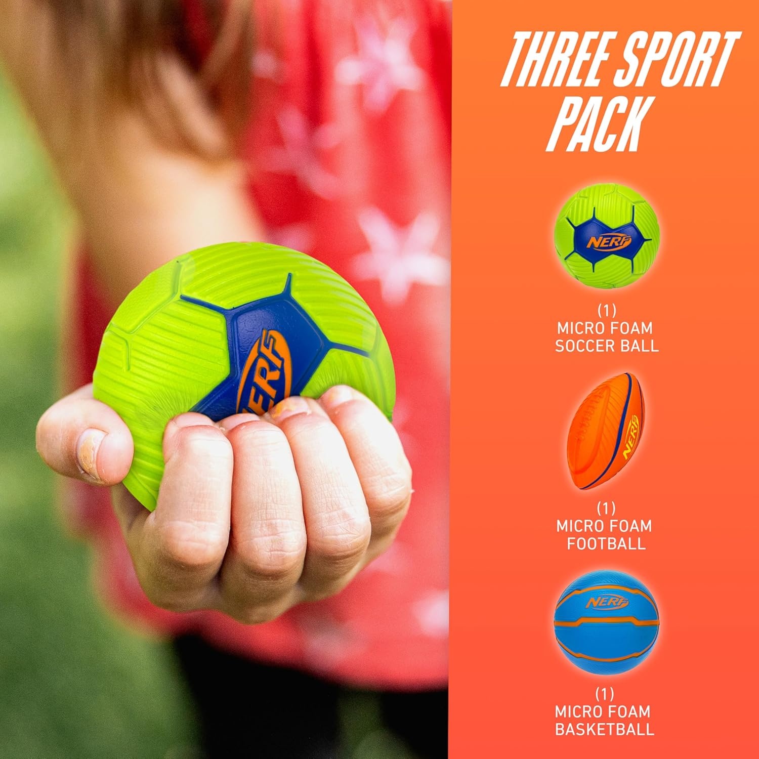 image:imageNerf Franklin Sports Micro Foam Sports Ball SetBlueOrangeYellow