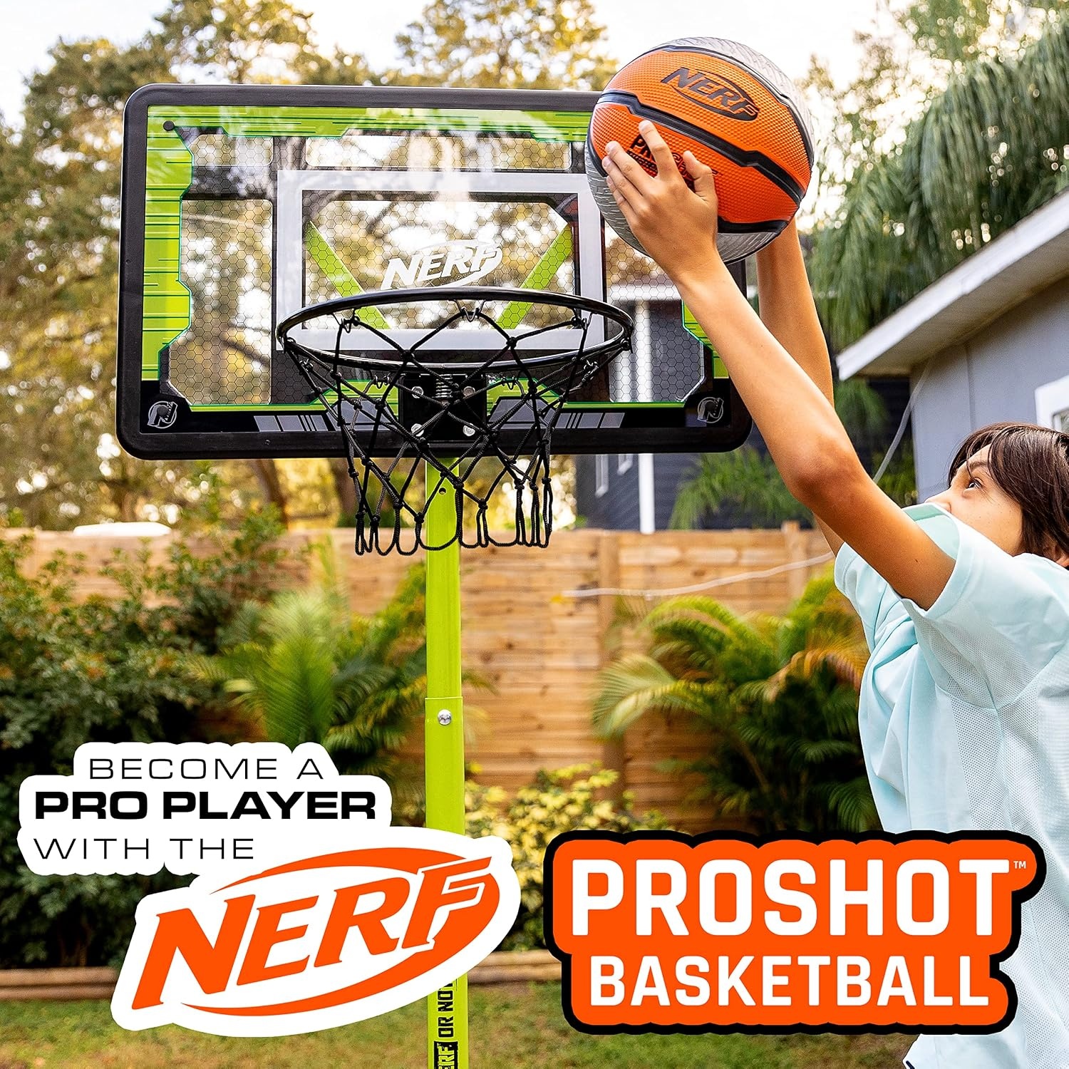 image:imageNerf Indoor Outdoor Basketball Proshot Official Size 295 Basketball Air Inflation Pump Extra Grip for Gym Driveway Hoops Regulation B7 Ball BlackOrangeOfficial