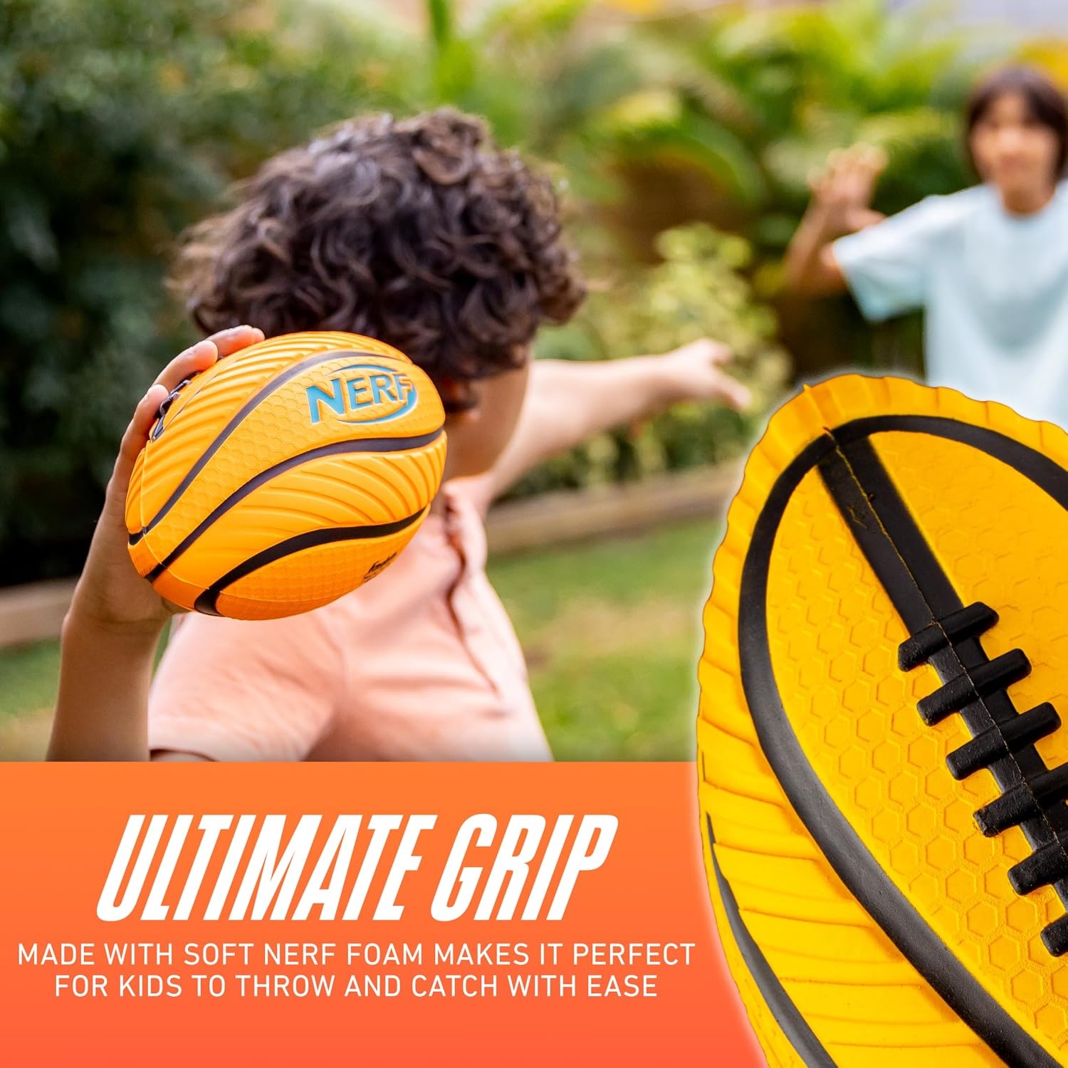 image:imageNerf Kids Foam Football Spiral Grip Mini Soft Foam Football for Kids Easy Grip Junior Ball 8585
