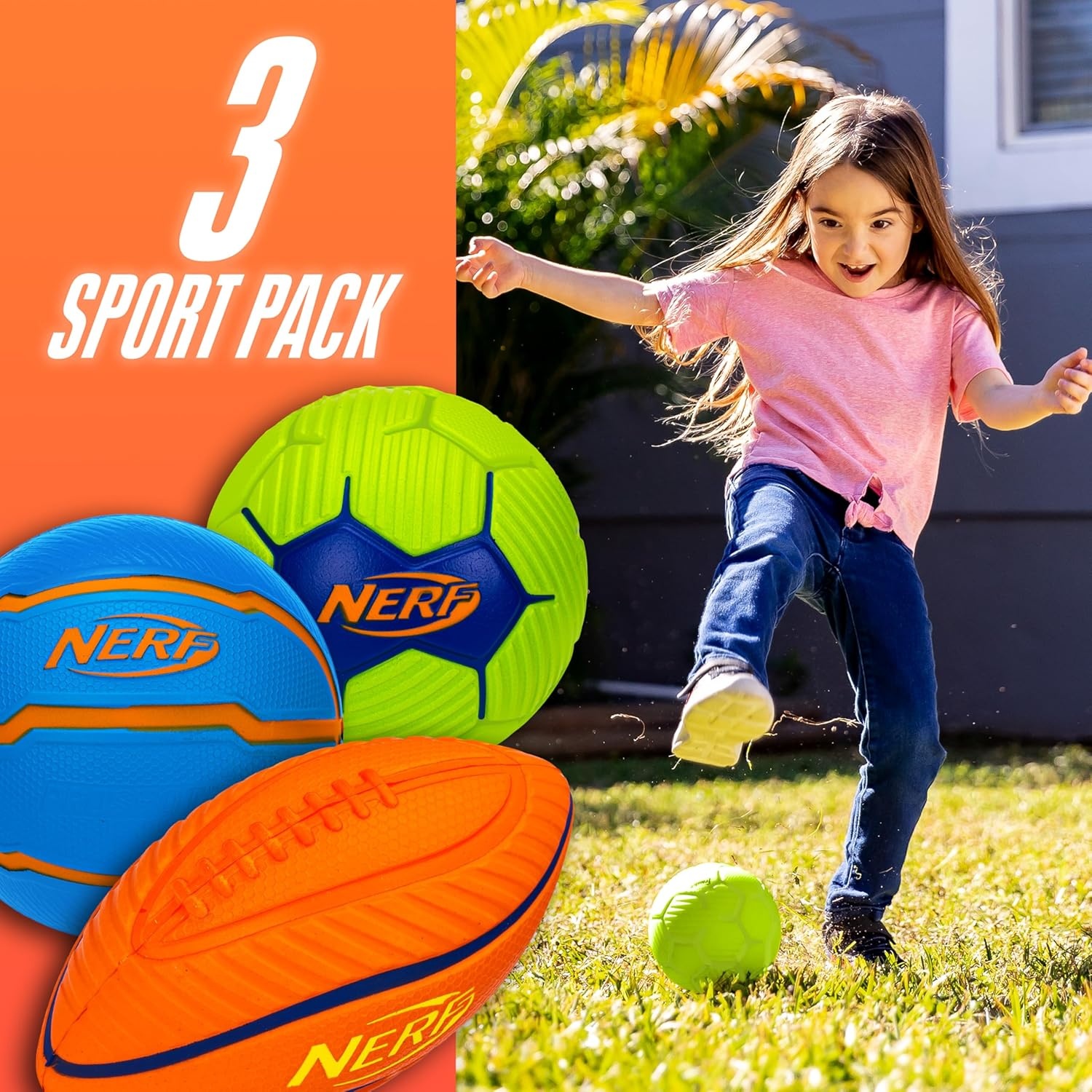 image:imageNerf Mini Foam Sports Ball Set 3 PackOrangeGreenBlue