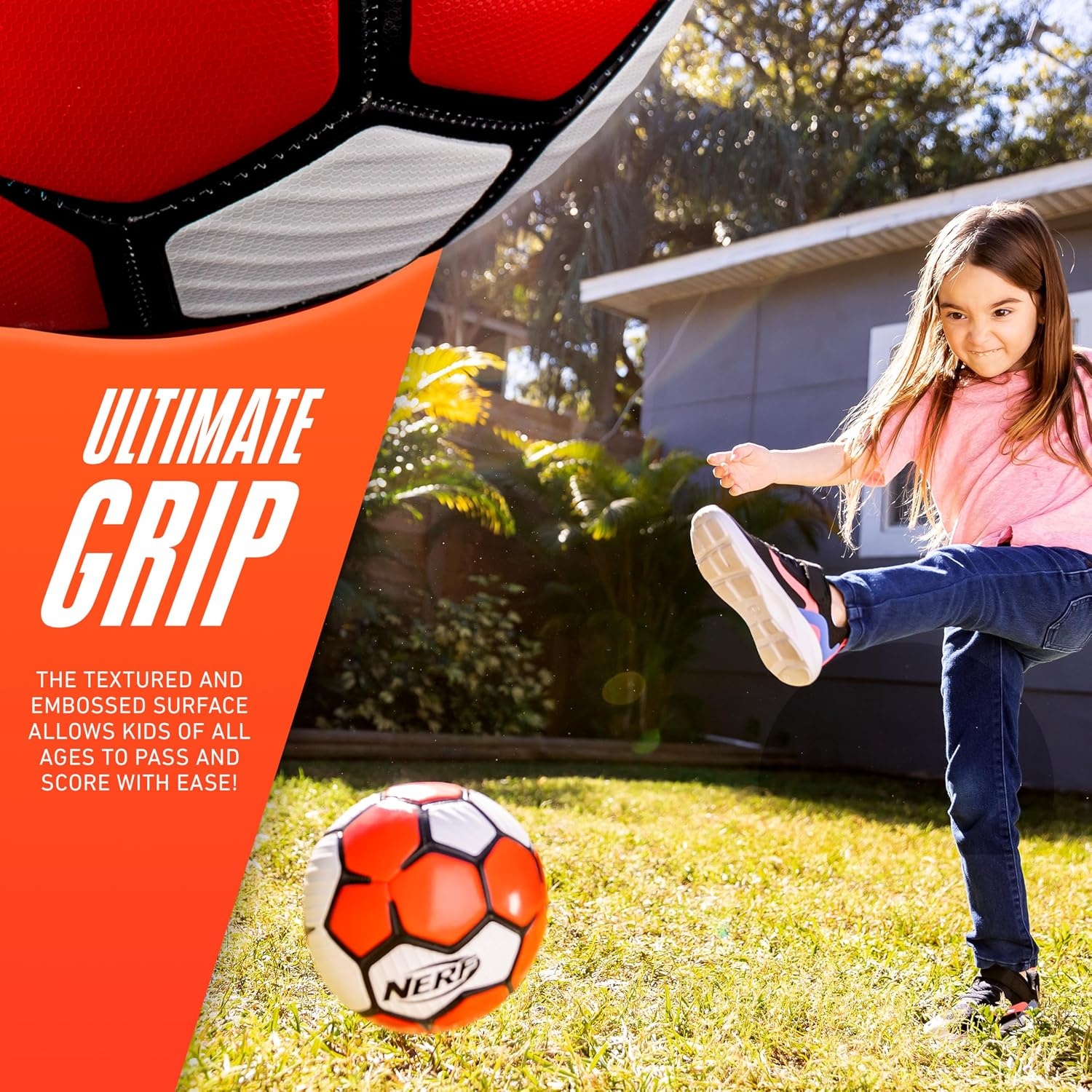 image:imageNerf Proshot Kids Youth Soccer Ball Air Pump SetRed
