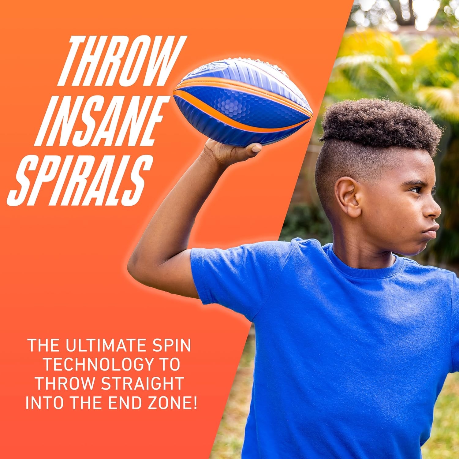 image:imageNerf Spiral Grip Spacelace Football Patented Spiral DesignBlueOrange