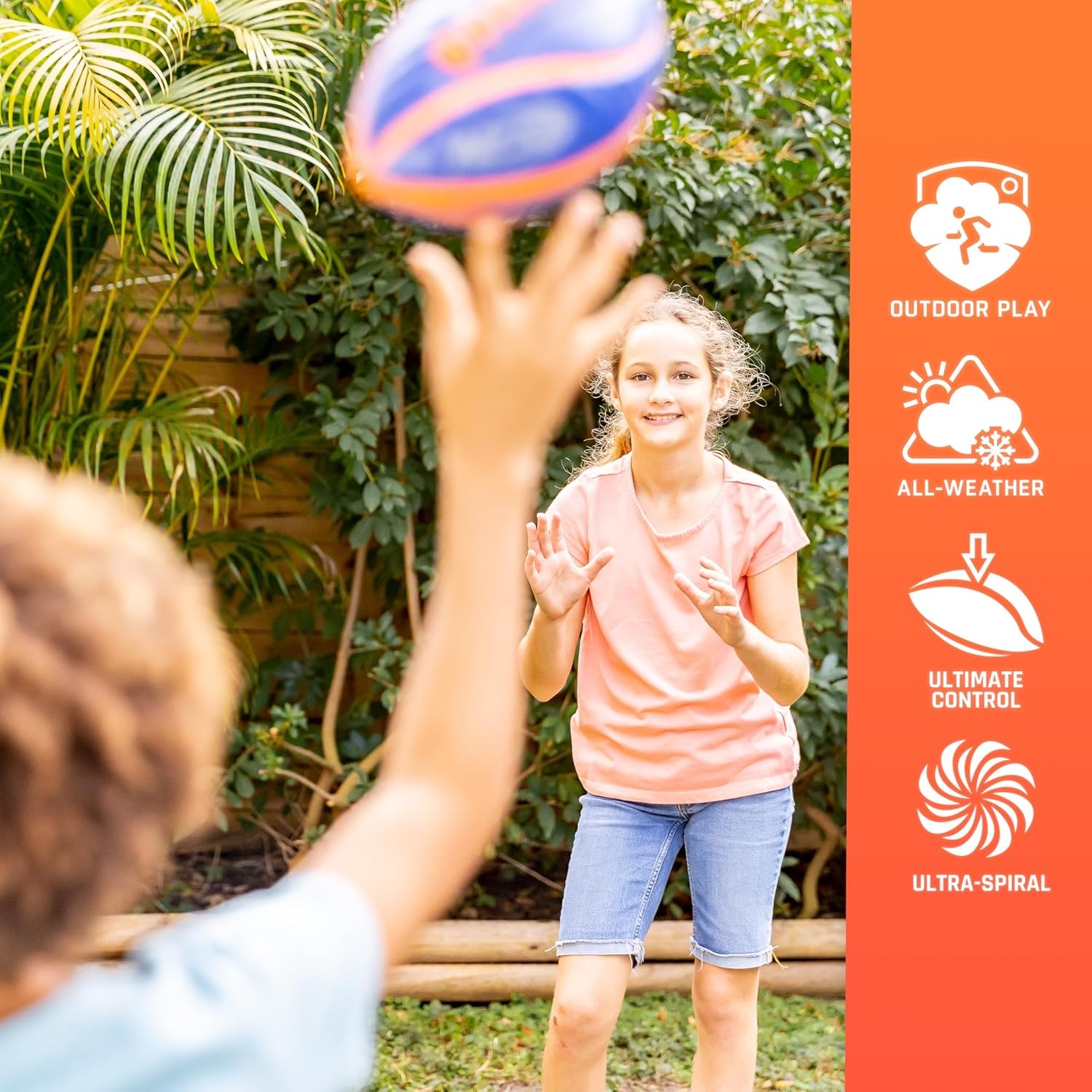 image:imageNerf Spiral Grip Spacelace Football Patented Spiral DesignBlueOrange