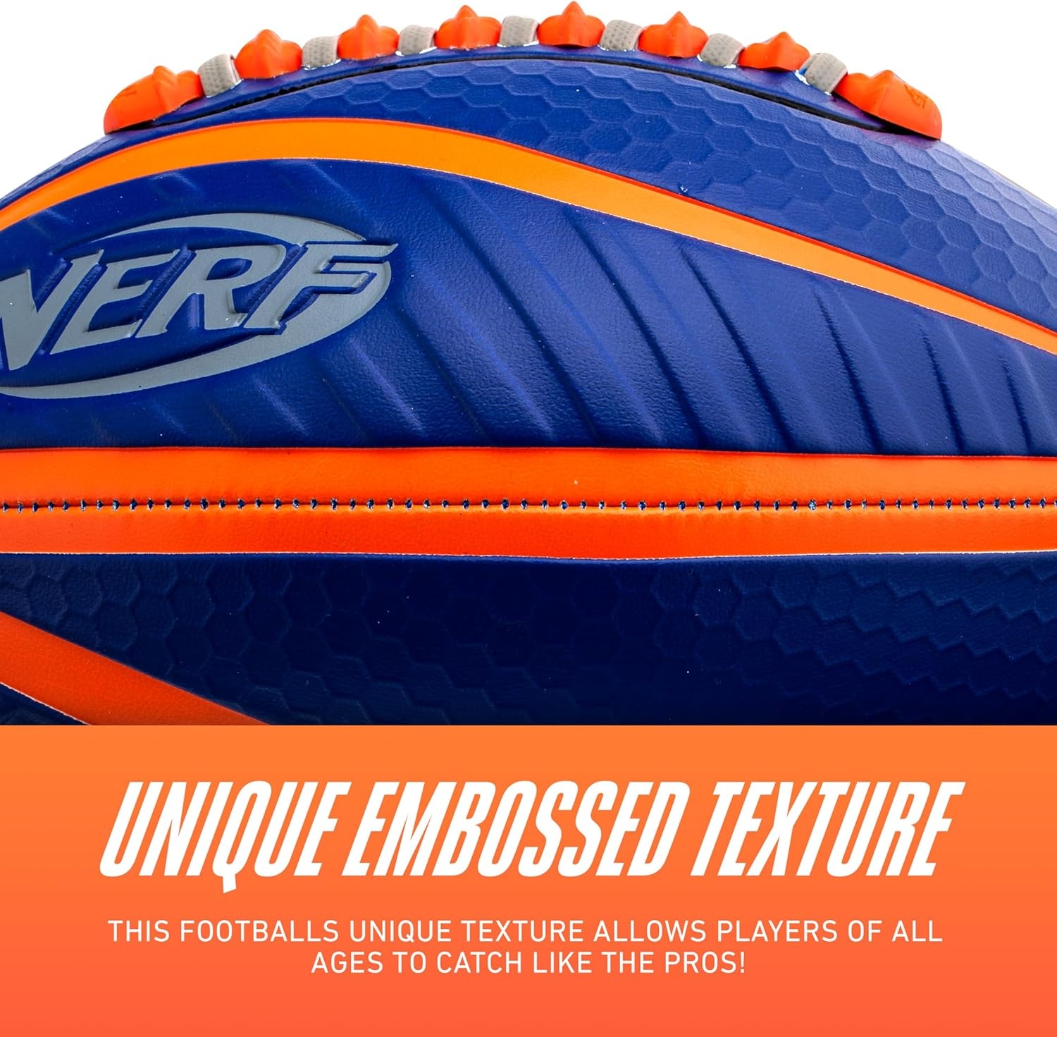 image:imageNerf Spiral Grip Spacelace Football Patented Spiral DesignBlueOrange