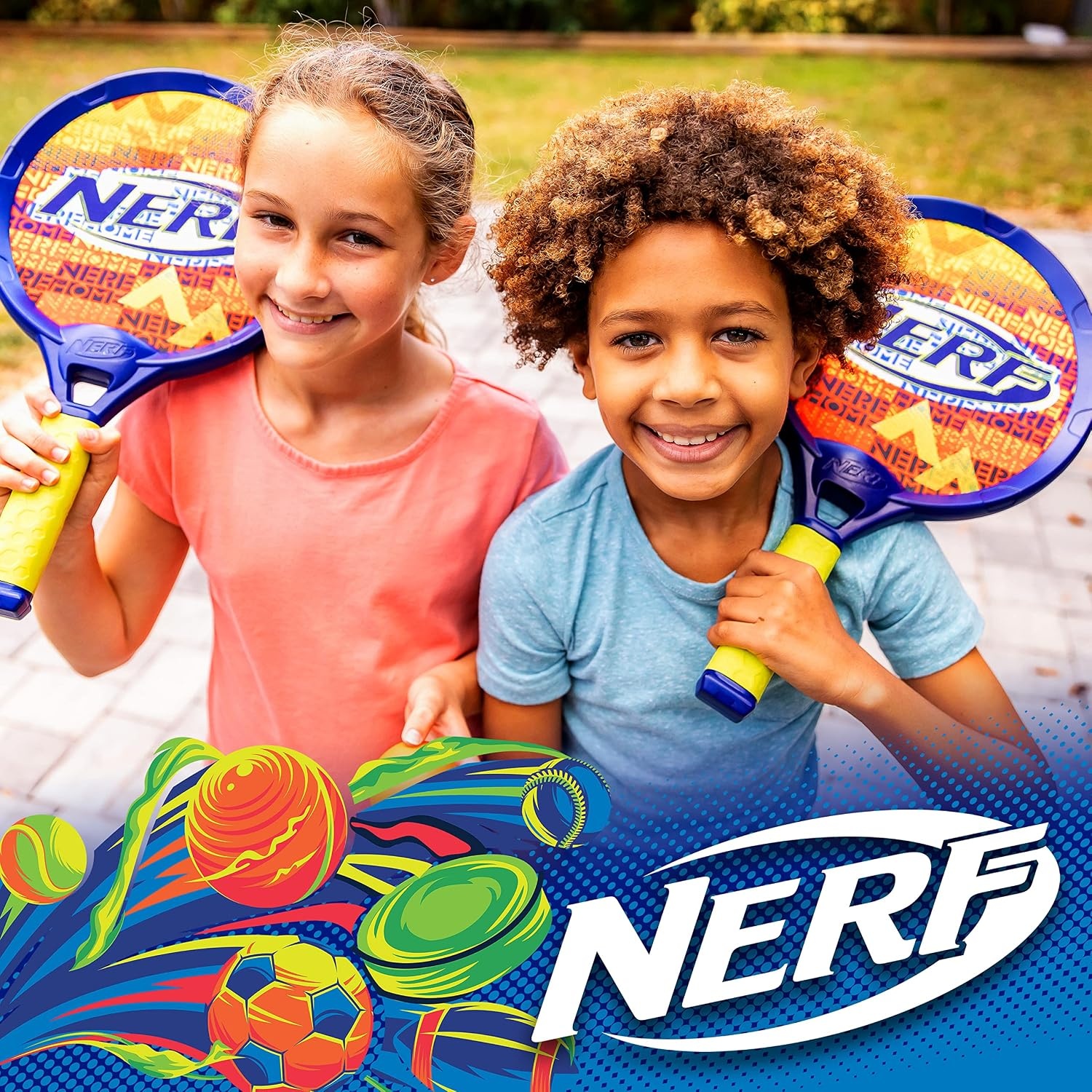 image:imageNerf Tennis Set for Kids 2 Player Rackets and Foam Ball2 19 Rackets 1 Nerf Ball