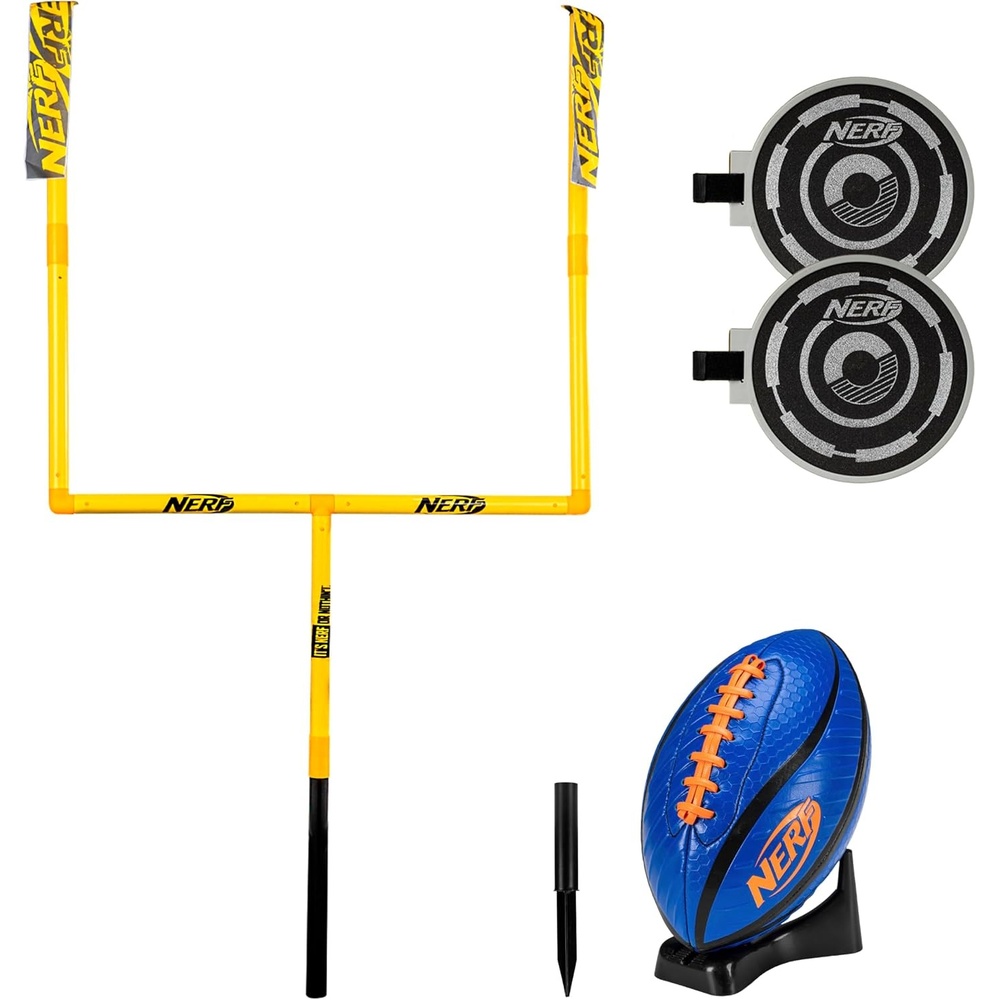 image:imageFranklin Sports Authentic Steel Football Goal Post 85 x 55 Post for Kids Football Goal Post Set Kicking Field Goals Youth Football Set Portable Football Goal PostNerf Goal Post Set
