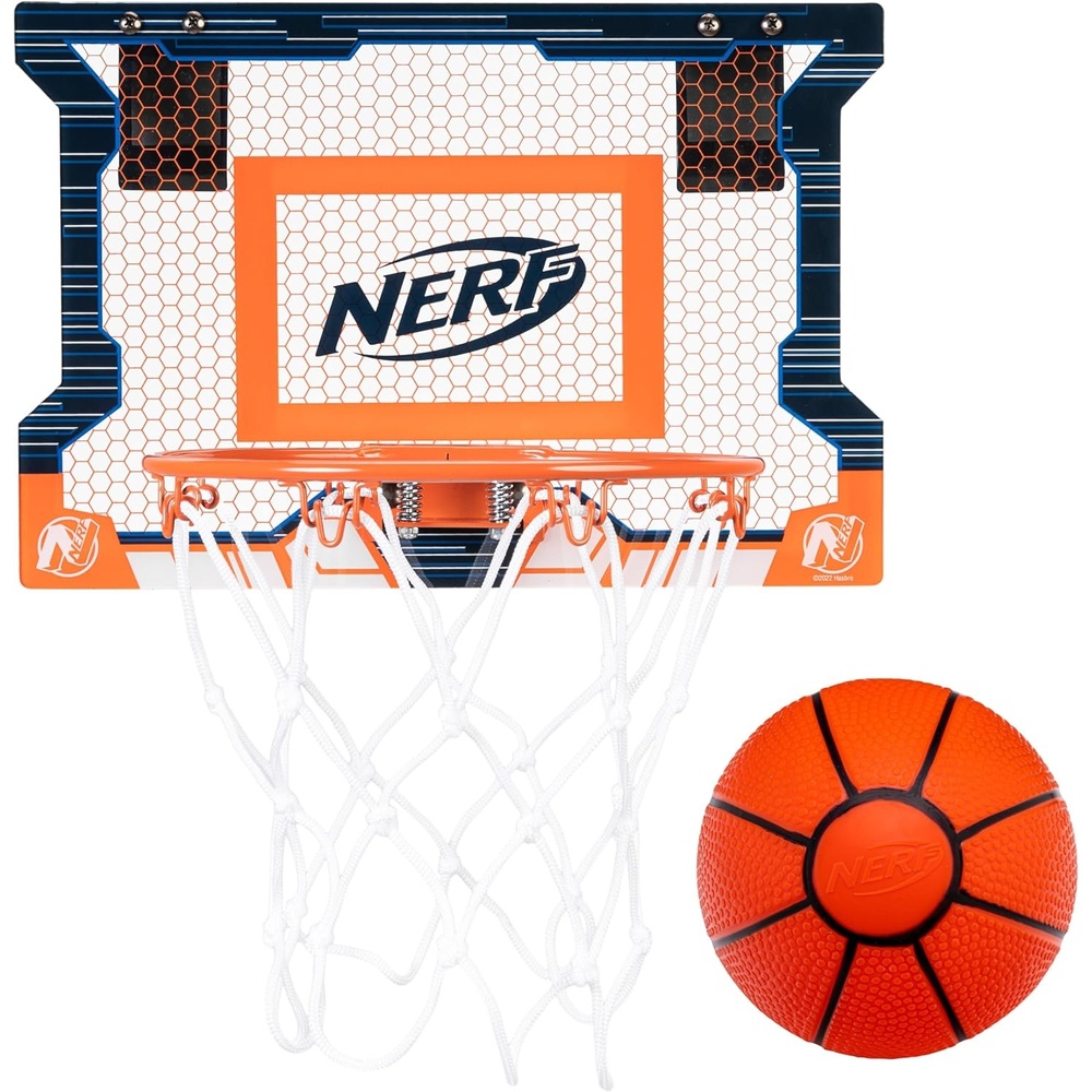 image:imageNERF Basketball Hoop Set Pro Hoop Mini Hoop Set with Mini NERF Basketball Steel Rim Great for DunkingBlue Mini