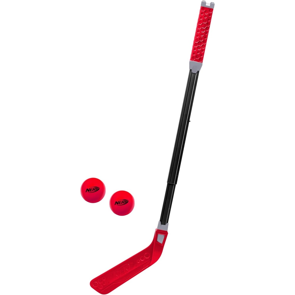image:imageNERF Flexplay Hockey Stick Ball Set Adjustable Height1 Stick 2 Balls