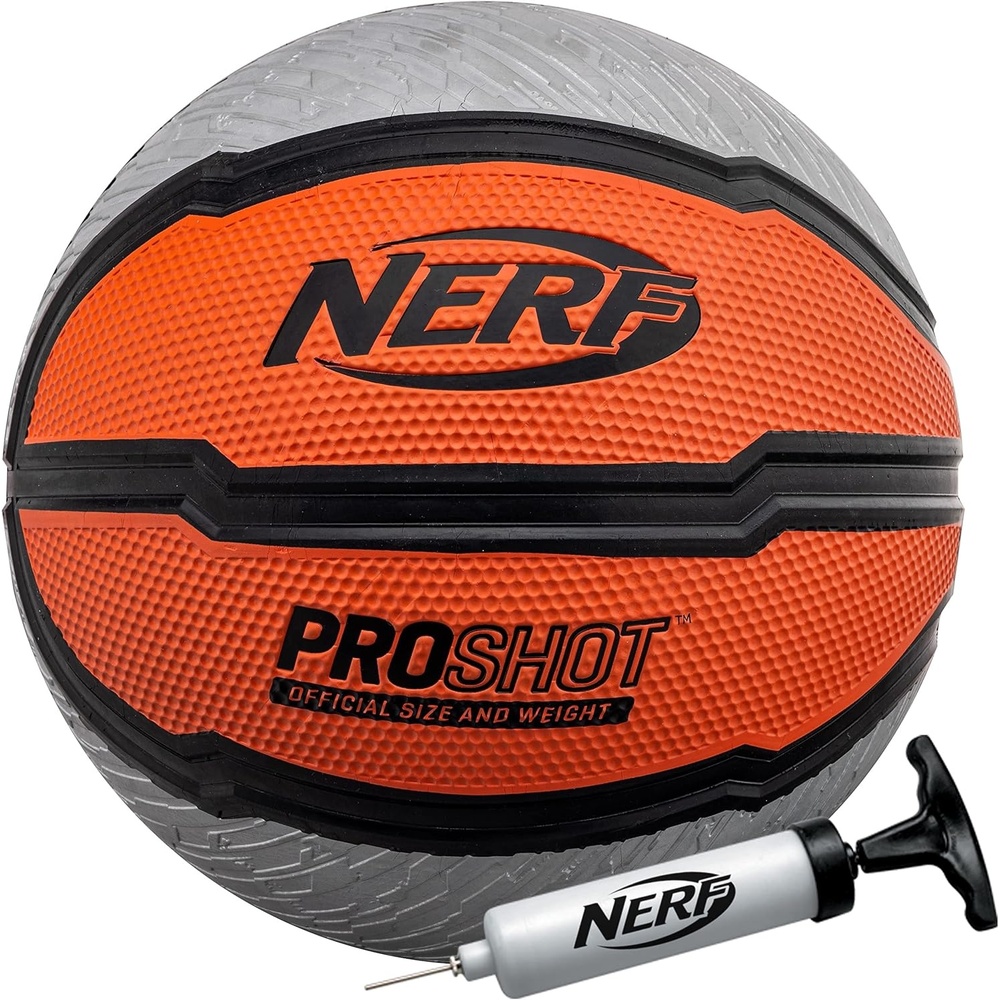 image:imageNerf Indoor Outdoor Basketball Proshot Official Size 295 Basketball Air Inflation Pump Extra Grip for Gym Driveway Hoops Regulation B7 Ball BlackOrangeOfficial