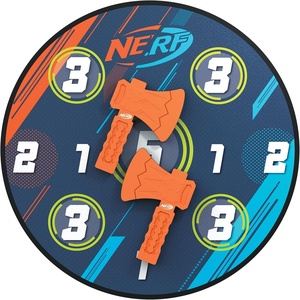 NERF Lumberjack Toss Axe Throw – Back-of-Door Axe Tossing Target with 2 Foam Axes – Great for Game Rooms or Kids Bedrooms(25 inches diameter)