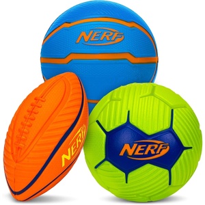Nerf Mini Foam Sports Ball Set – 3 Pack(Orange/Green/Blue)