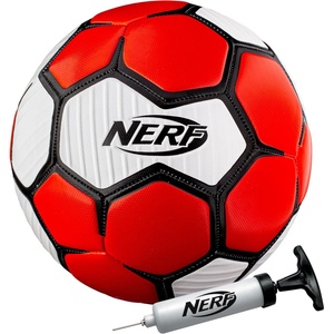 Nerf Proshot Kids Youth Soccer Ball + Air Pump Set(Red)