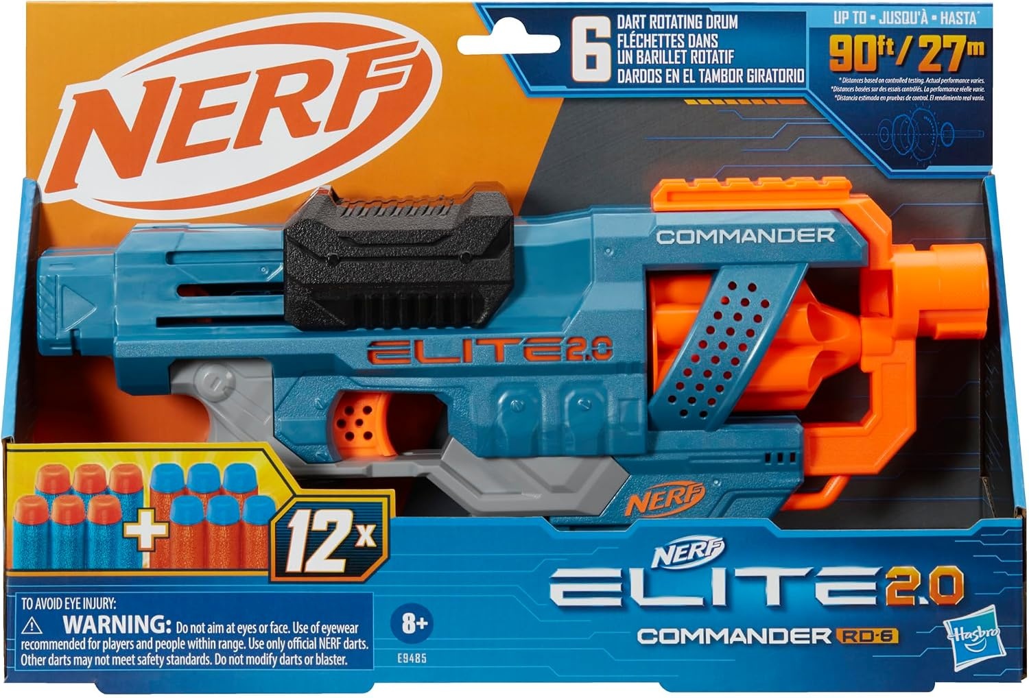 image:imageNERF Elite 20 Commander RD6 Dart Blaster 12 Darts 6Dart Rotating Drum Outdoor Toys Ages 8 and UpStandard Packaging