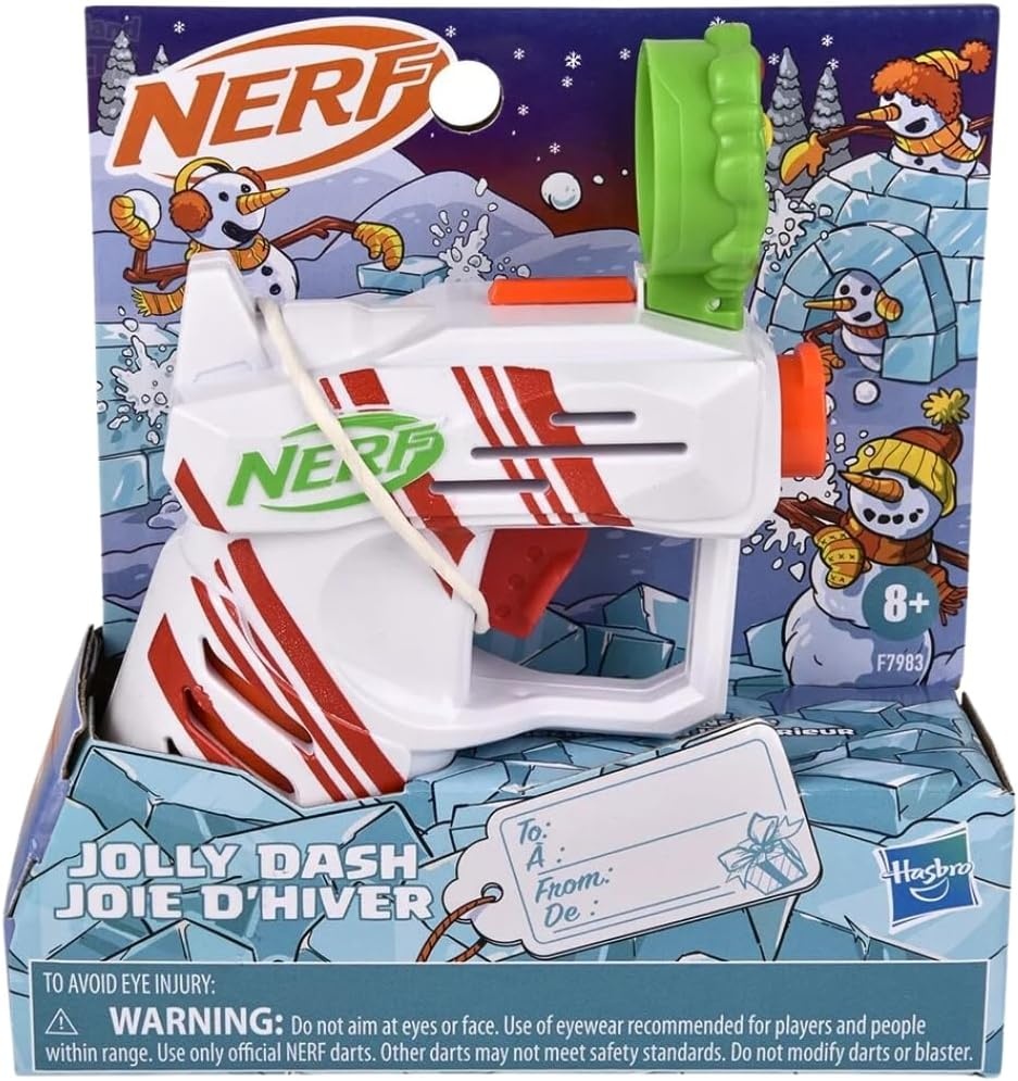image:imageNerf Elite 20 Jolly Dash Blaster 2 Elite Darts Pull to Prime Winter Toy Foam Blaster for 8 Year Old Boys amp GirlsSmall Pack of 2