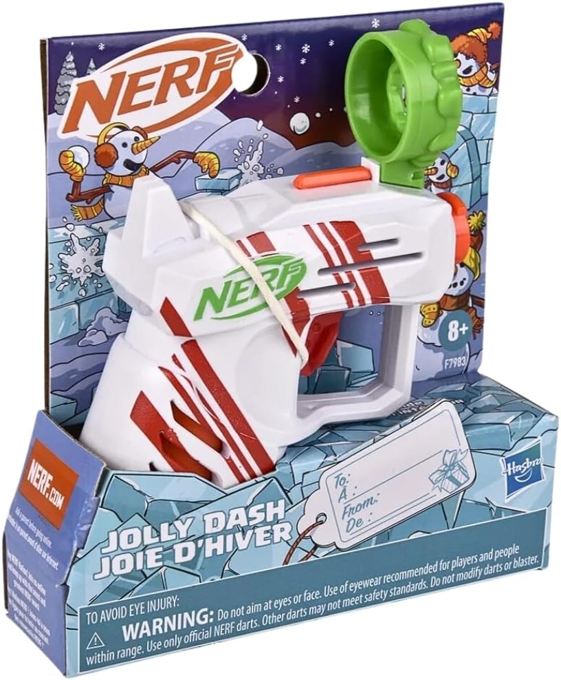 image:imageNerf Elite 20 Jolly Dash Blaster 2 Elite Darts Pull to Prime Winter Toy Foam Blaster for 8 Year Old Boys amp GirlsSmall Pack of 2