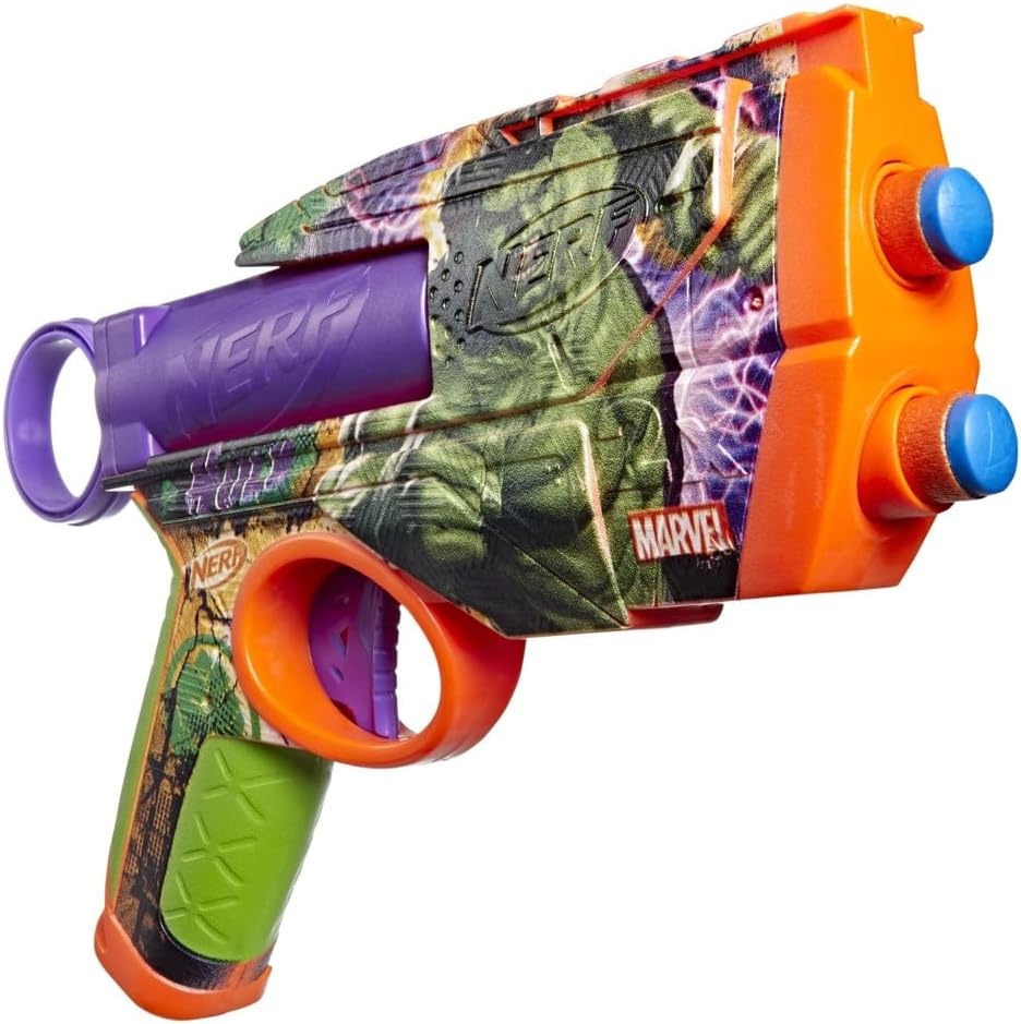 image:imageNerf Marvel Hulk Dart Blaster 4 Nerf N1 Foam Darts HulkInspired Blaster Skin Designs Kids Gifts Outdoor Toys amp Games for Ages 8 Amazon ExclusiveHulk