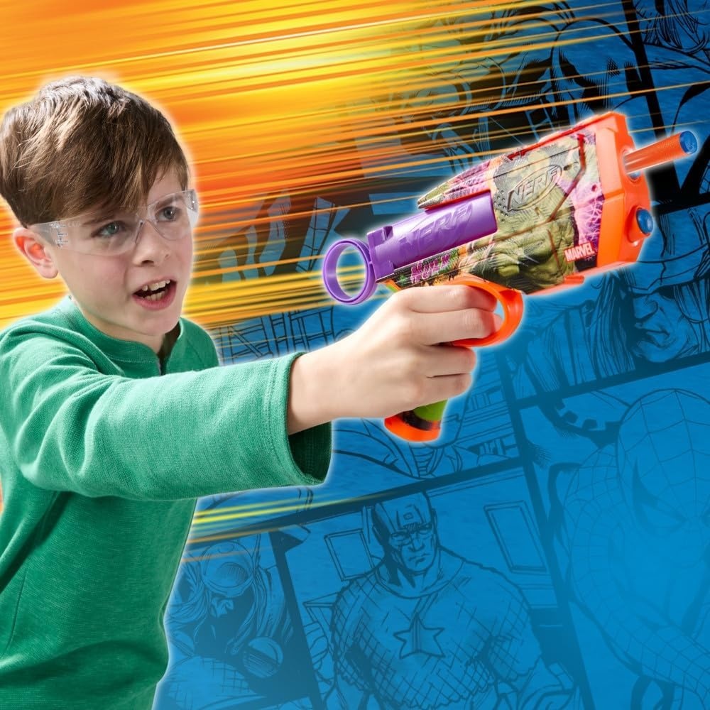image:imageNerf Marvel Hulk Dart Blaster 4 Nerf N1 Foam Darts HulkInspired Blaster Skin Designs Kids Gifts Outdoor Toys amp Games for Ages 8 Amazon ExclusiveHulk