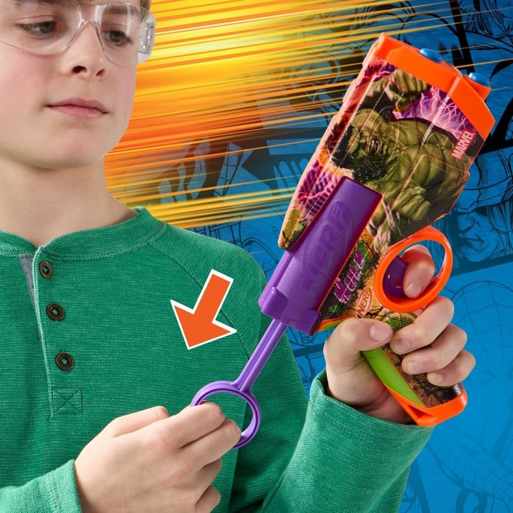 image:imageNerf Marvel Hulk Dart Blaster 4 Nerf N1 Foam Darts HulkInspired Blaster Skin Designs Kids Gifts Outdoor Toys amp Games for Ages 8 Amazon ExclusiveHulk