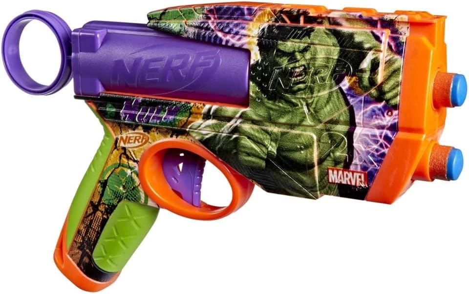 image:imageNerf Marvel Hulk Dart Blaster 4 Nerf N1 Foam Darts HulkInspired Blaster Skin Designs Kids Gifts Outdoor Toys amp Games for Ages 8 Amazon ExclusiveHulk