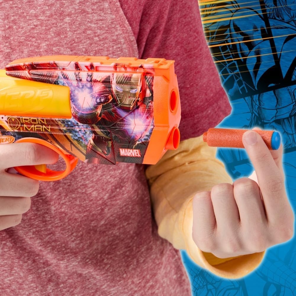 image:imageNerf Marvel Hulk Dart Blaster 4 Nerf N1 Foam Darts HulkInspired Blaster Skin Designs Kids Gifts Outdoor Toys amp Games for Ages 8 Amazon ExclusiveIron Man