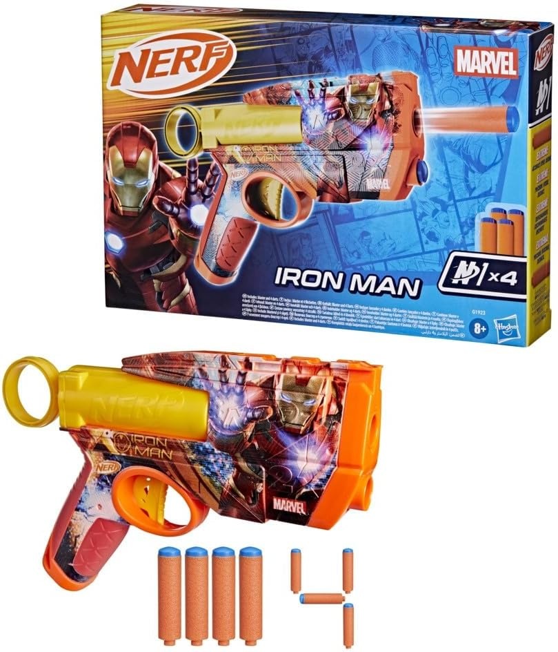 image:imageNerf Marvel Hulk Dart Blaster 4 Nerf N1 Foam Darts HulkInspired Blaster Skin Designs Kids Gifts Outdoor Toys amp Games for Ages 8 Amazon ExclusiveIron Man