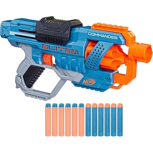 NERF Elite 2.0 Commander RD-6 Dart Blaster, 12 Darts, 6-Dart Rotating Drum, Outdoor Toys, Ages 8 and Up(Standard Packaging)