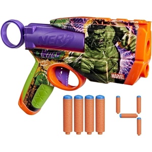 Nerf Marvel Hulk Dart Blaster | 4 Nerf N1 Foam Darts | Hulk-Inspired Blaster Skin Designs | Kids Gifts |Outdoor Toys & Games for Ages 8+ (Amazon Exclusive)(Hulk)