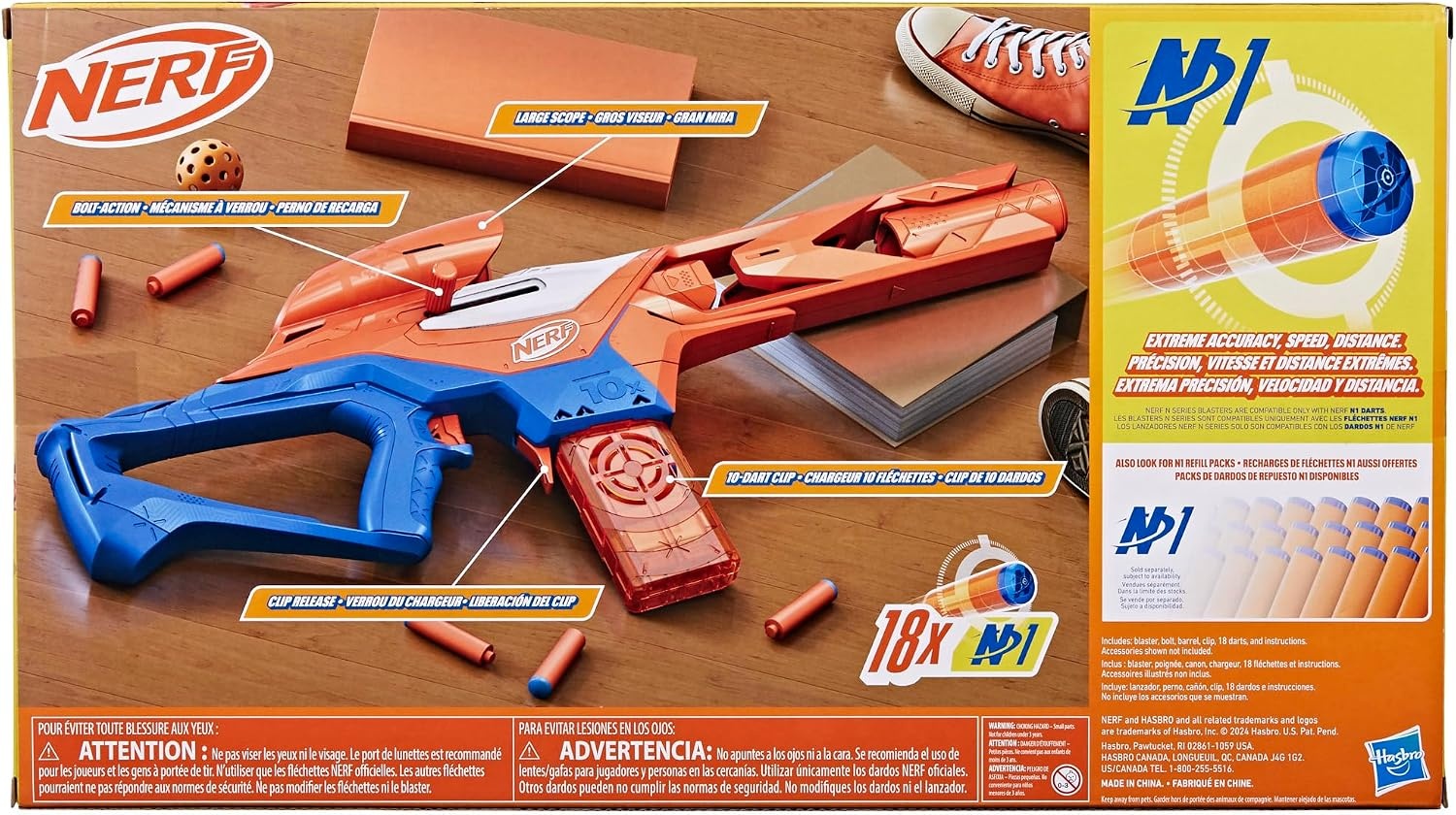 image:imageNerf N Series Pinpoint Dart Blaster 18 N1 Darts Compatible Only N Series Blasters 10Dart Clip Blaster Gifts for KidsN Series Pinpoint