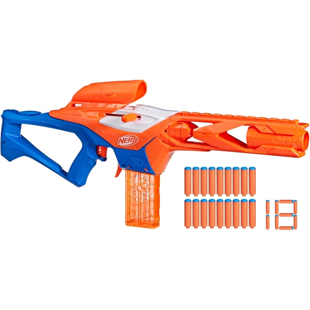 image:imageNerf N Series Pinpoint Dart Blaster 18 N1 Darts Compatible Only N Series Blasters 10Dart Clip Blaster Gifts for KidsN Series Pinpoint