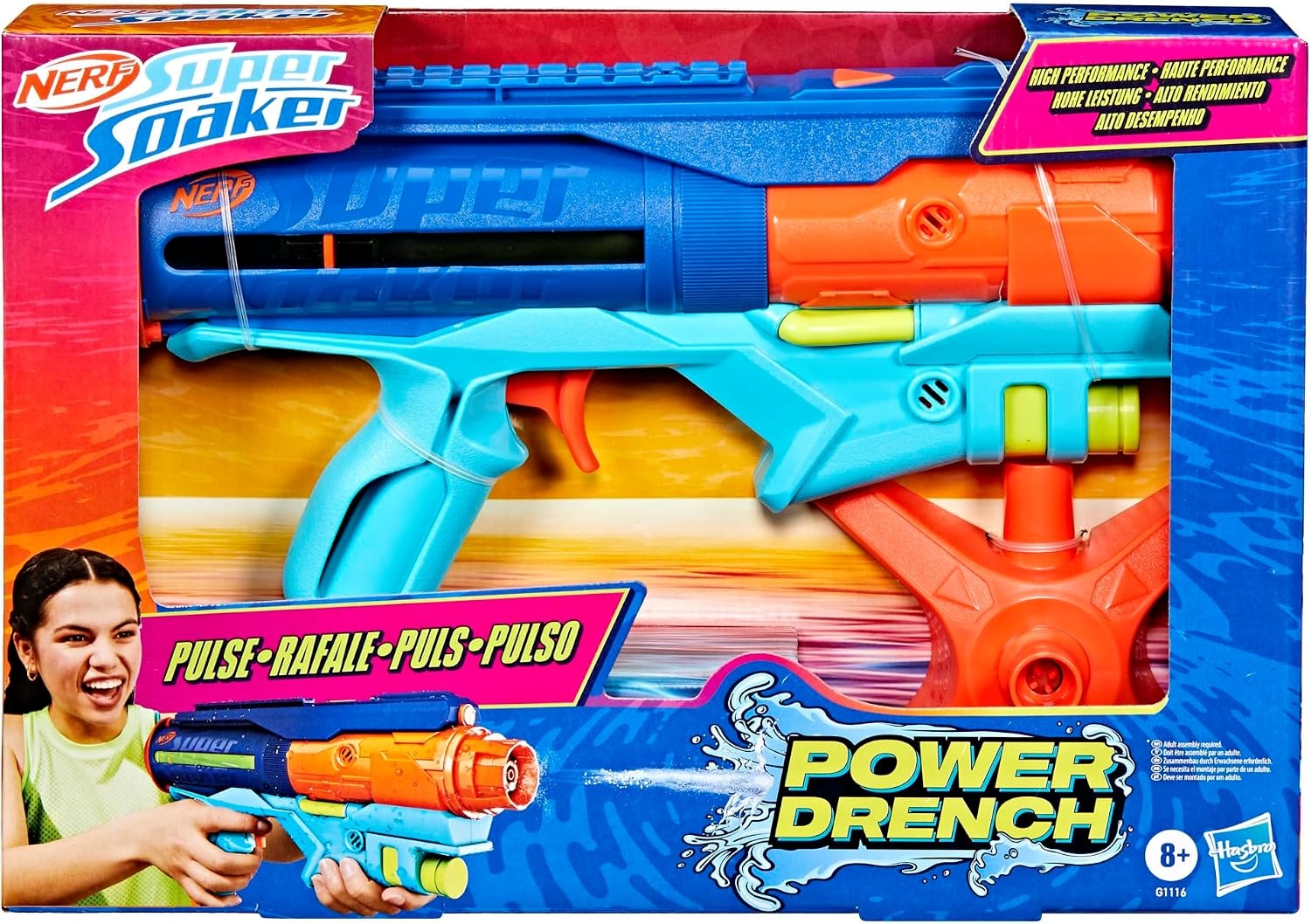 image:imageNerf Super Soaker Power Drench XL Water Blaster High Performance Pressurized Blasting Easy Fill Station Water Toys Ages 8Sredni Medium